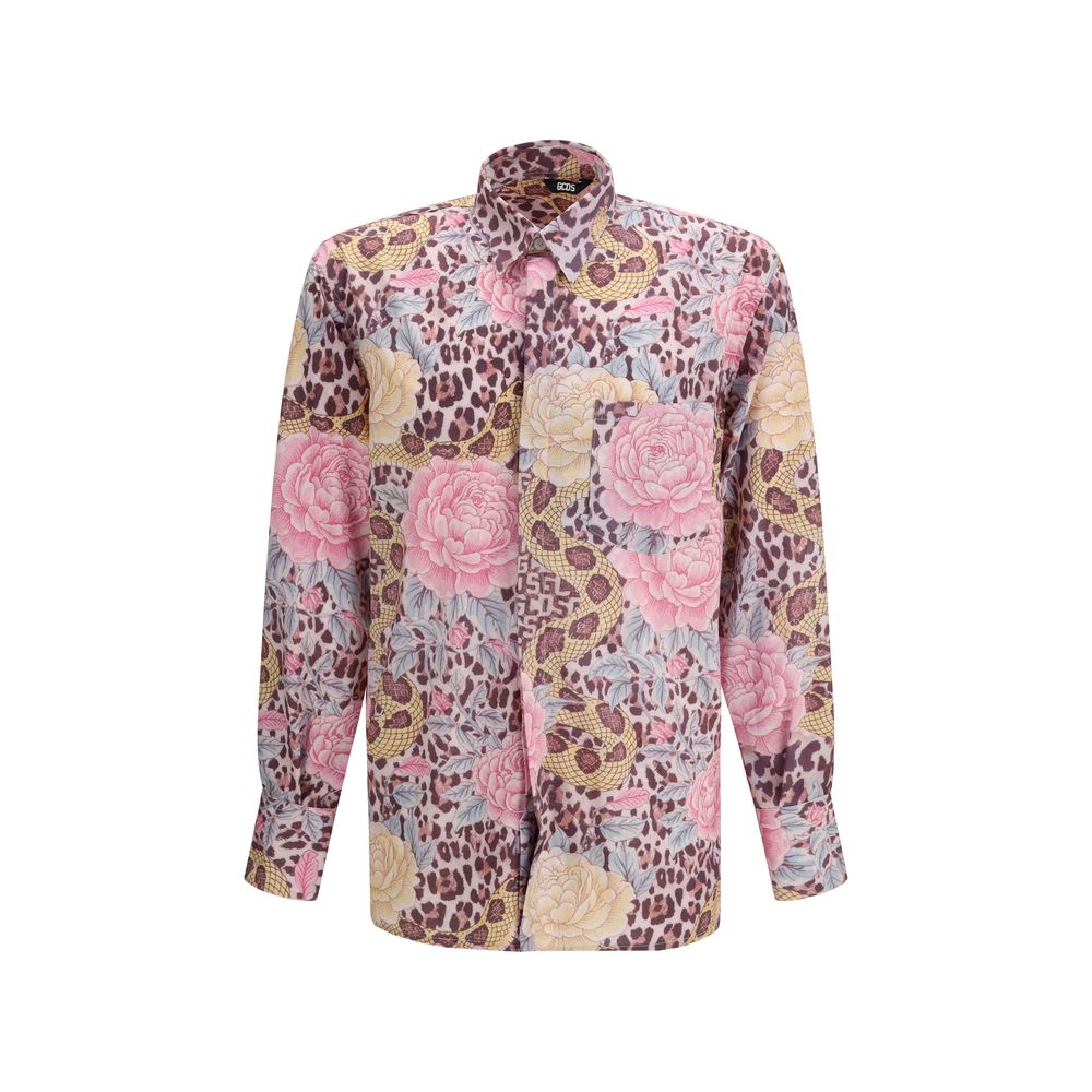GCDS Mehrfarbiges Hemd aus Polyester mit Muster