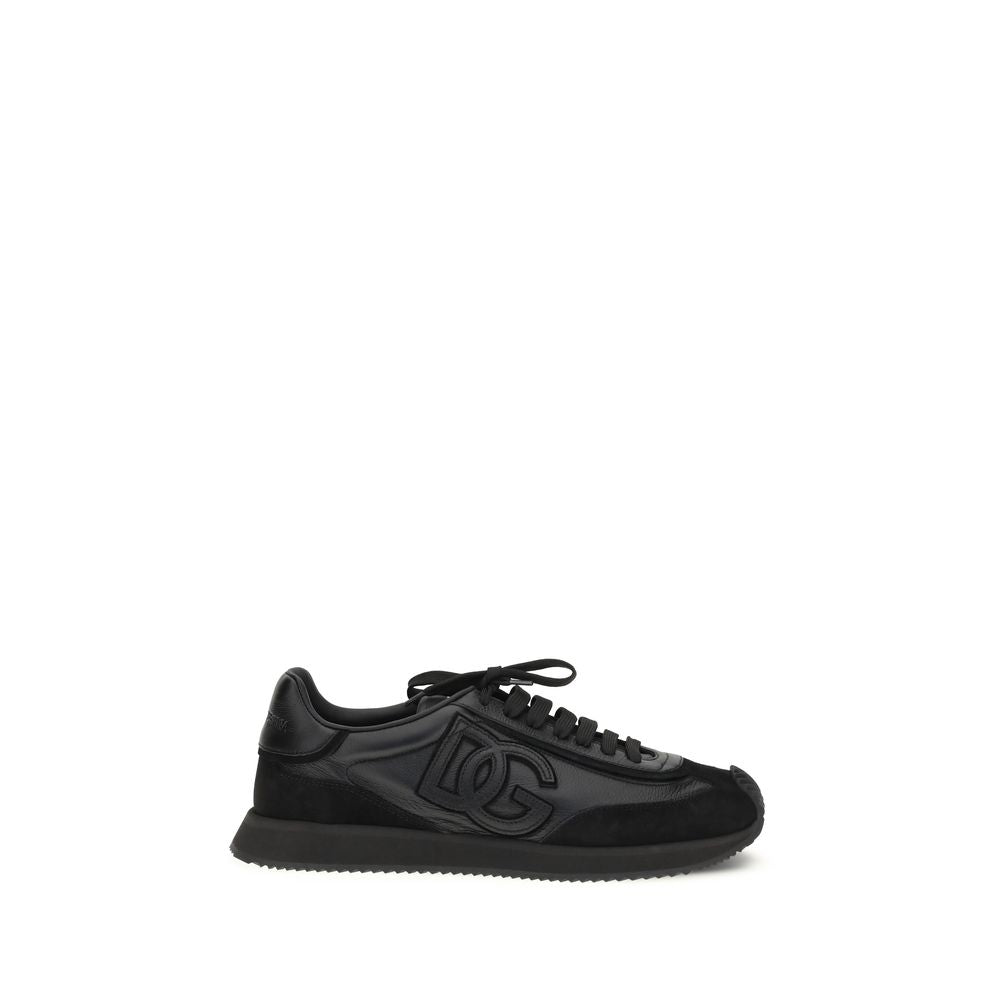 Dolce & Gabbana Schwarze Bos Taurus Kalbsleder Sneaker