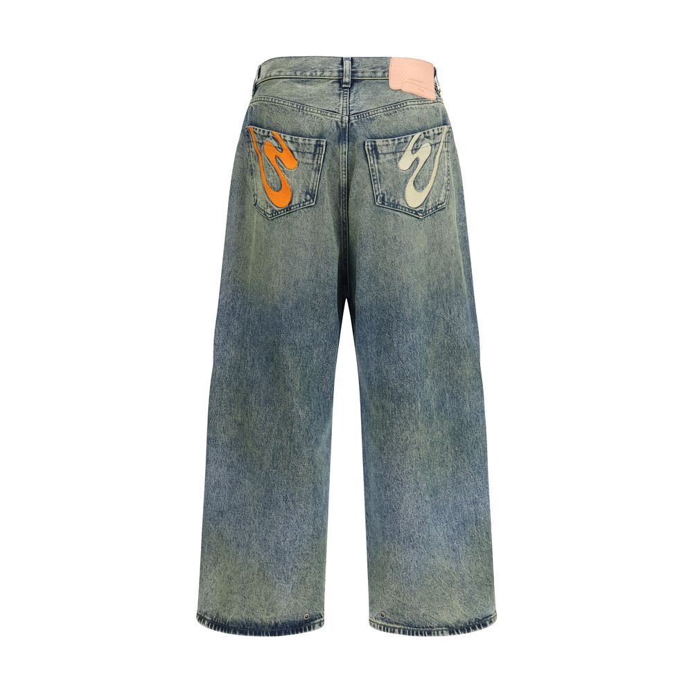 PDF Channel Blaue Baumwolljeans im Relaxed Fit