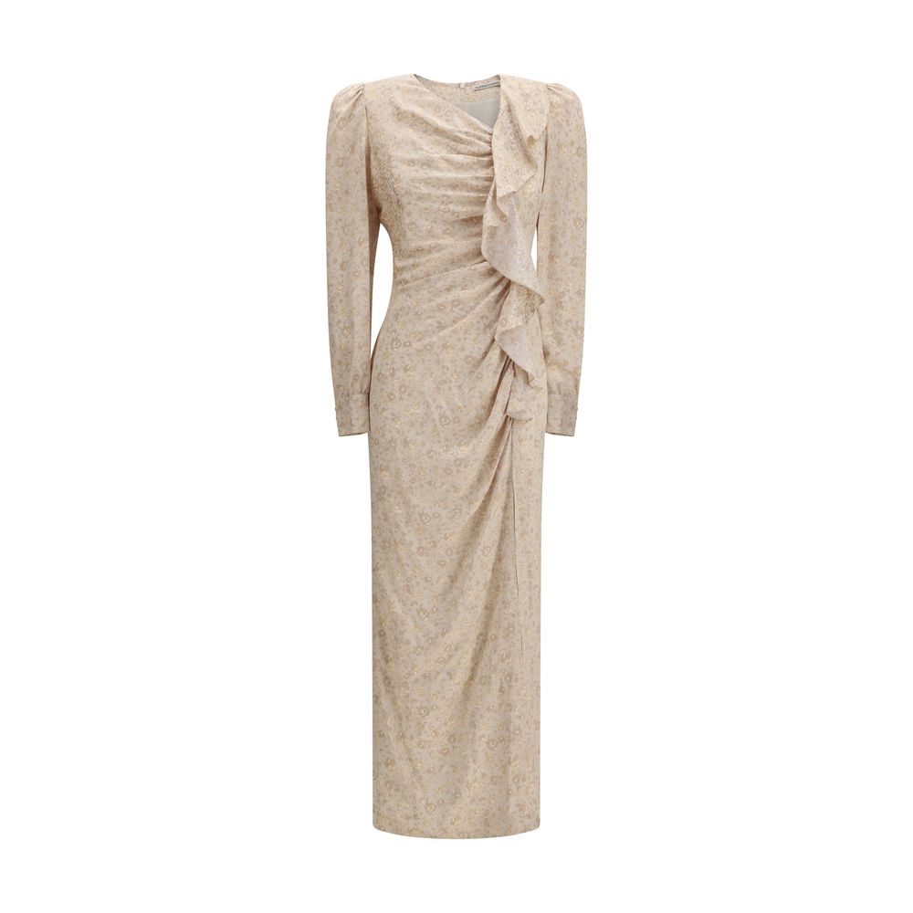 Alessandra Rich Beiges Seidenkleid für die Freizeit