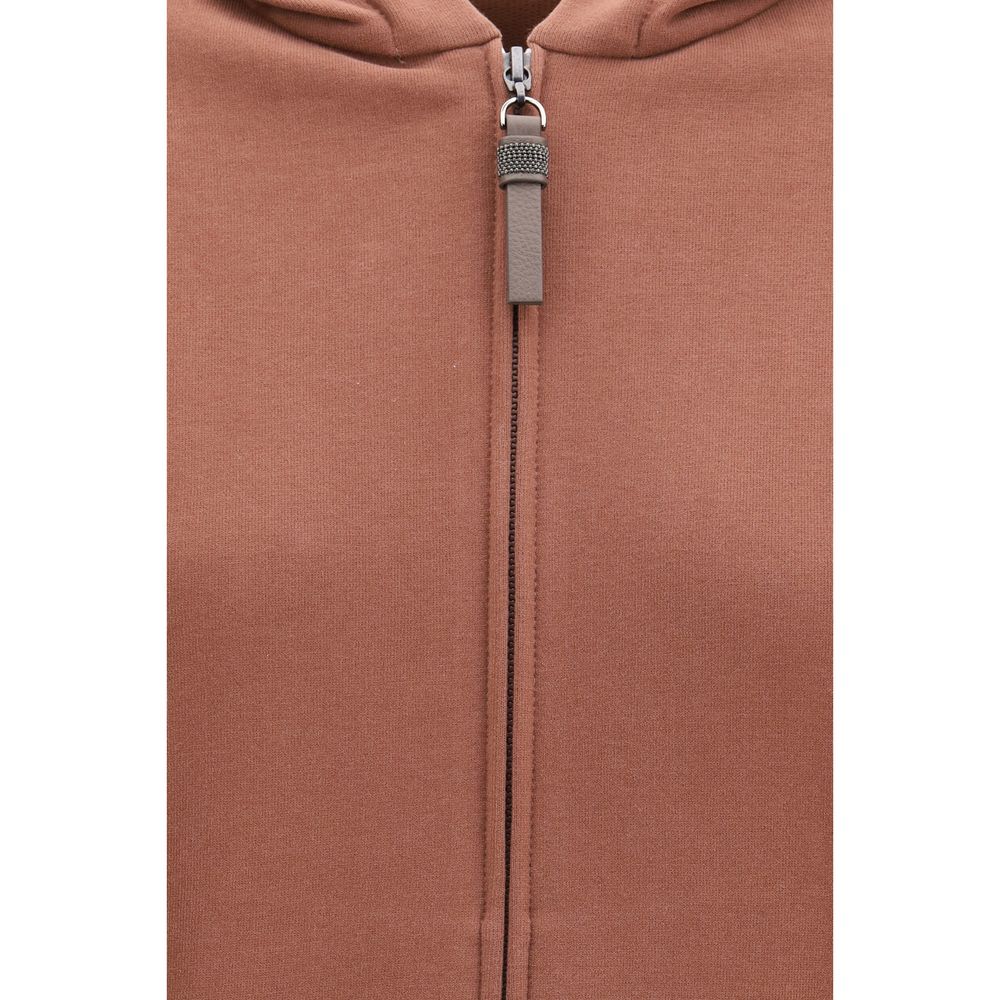 Brunello Cucinelli Brauner Baumwoll-Sweatshirt