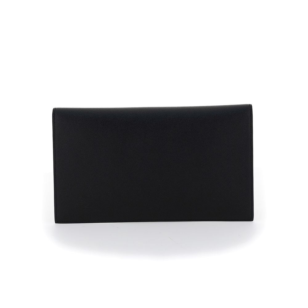 Saint Laurent Schwarze Bos Taurus Kalbsleder Clutch