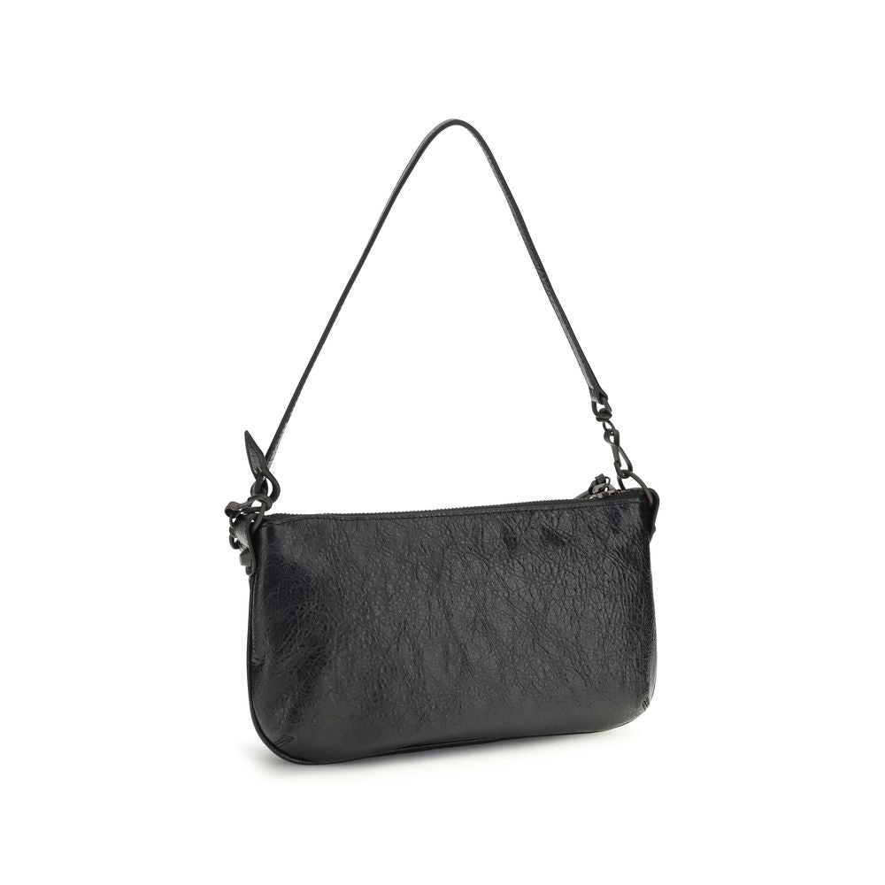 Balenciaga Schwarze Lammleder Schultertasche Ovis Aries Aries