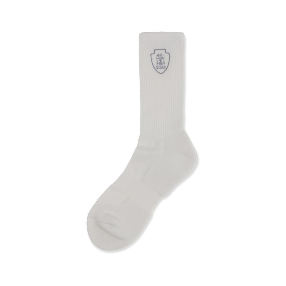 Brunello Cucinelli Weiße Baumwollsocken