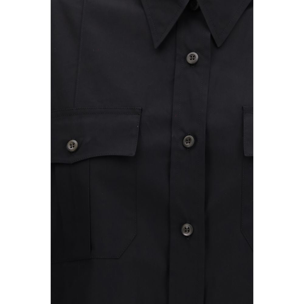 Prada Schwarzes Baumwoll-T-Shirt mit kurzen Ärmeln