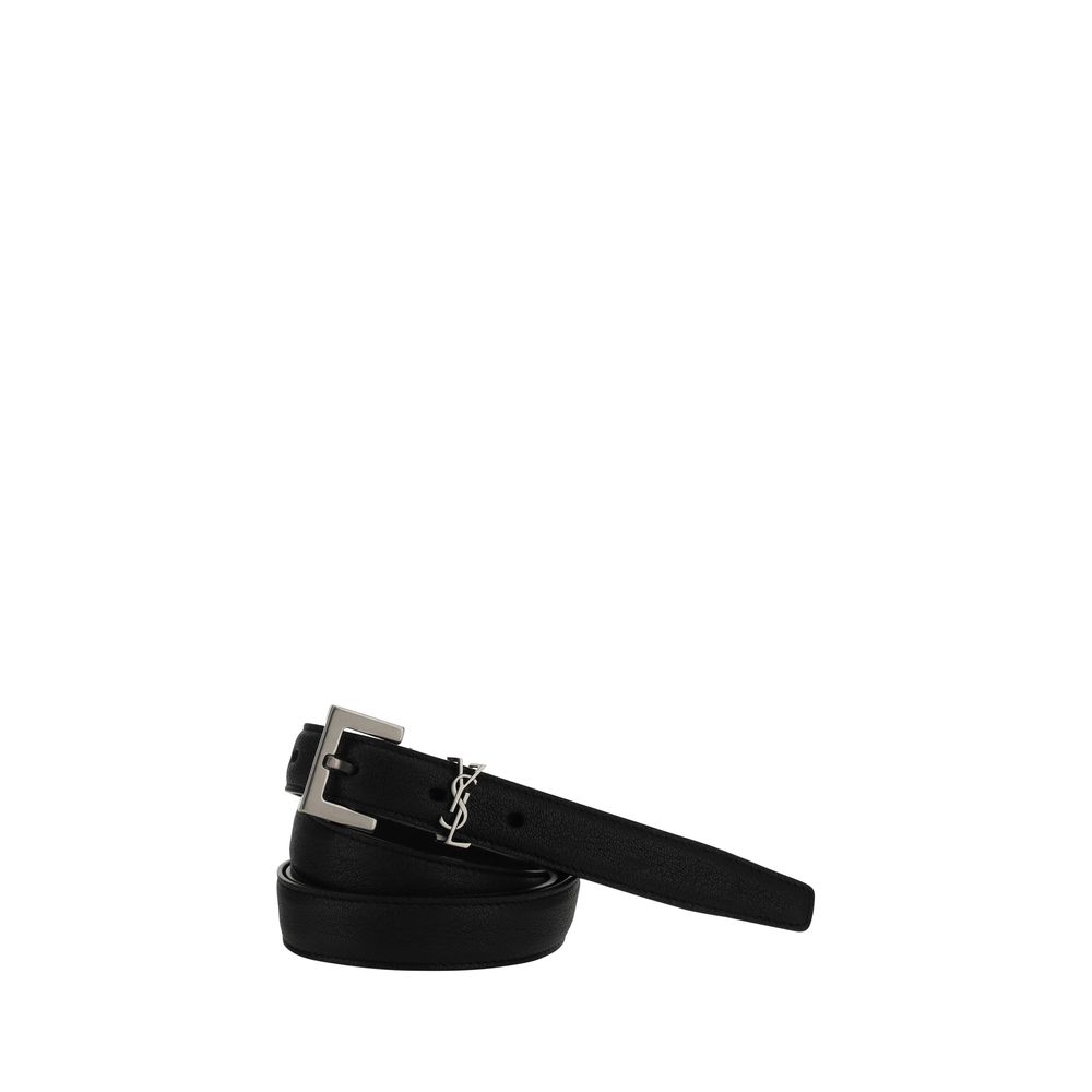 Saint Laurent Schwarzer Lammleder Gürtel Ovis Aries Aries Regular
