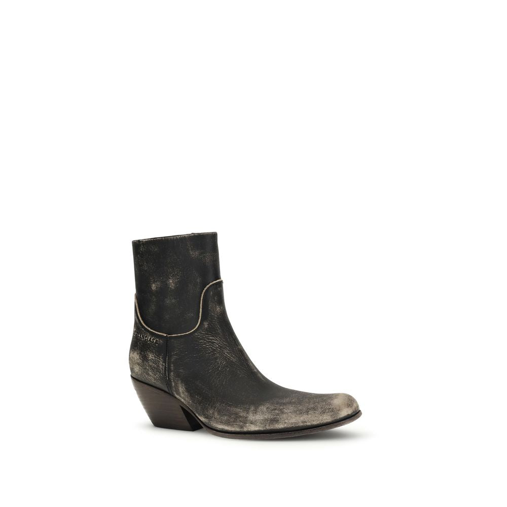 Balenciaga Schwarze Ankle Boots aus Kalbsleder Bos Taurus