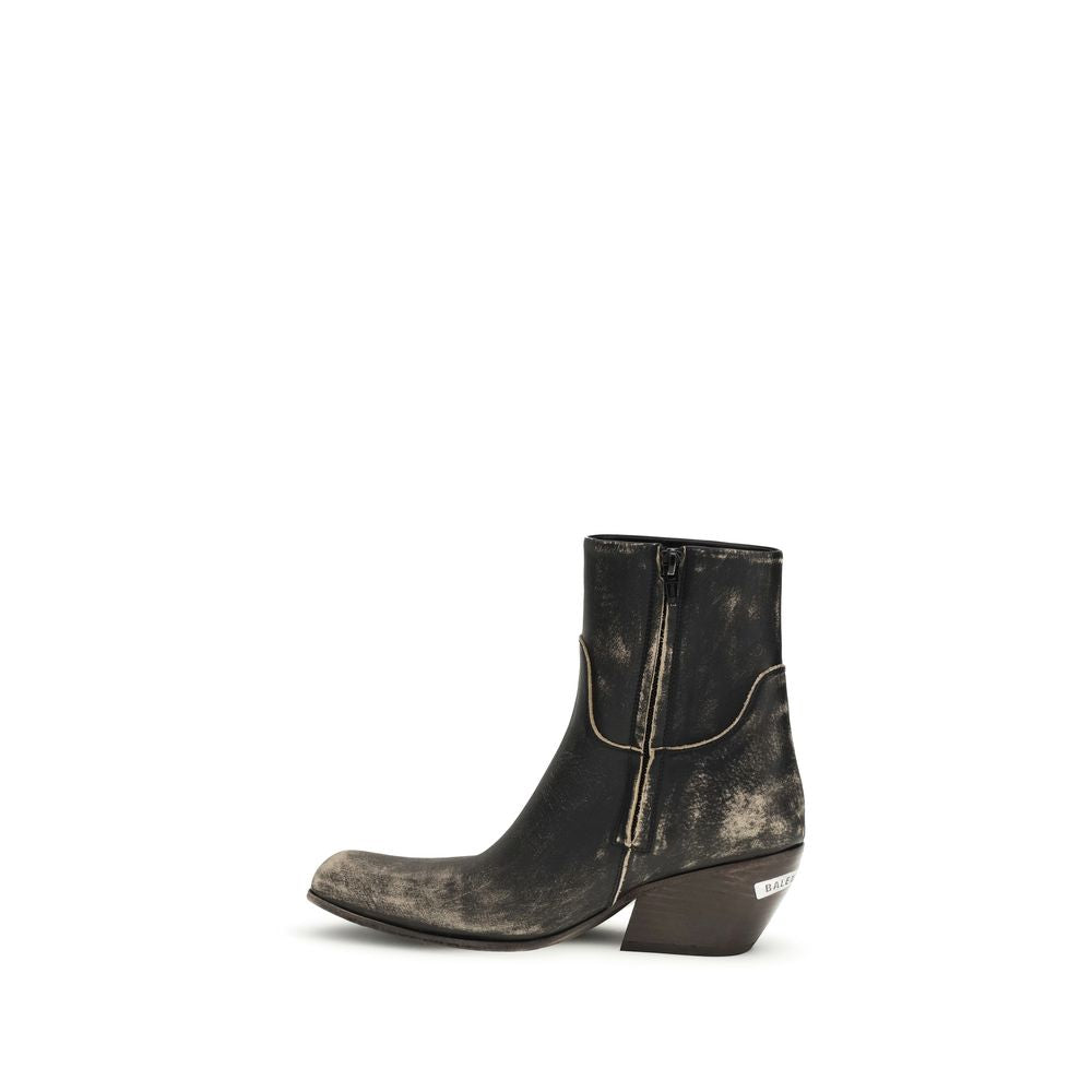 Balenciaga Schwarze Ankle Boots aus Kalbsleder Bos Taurus