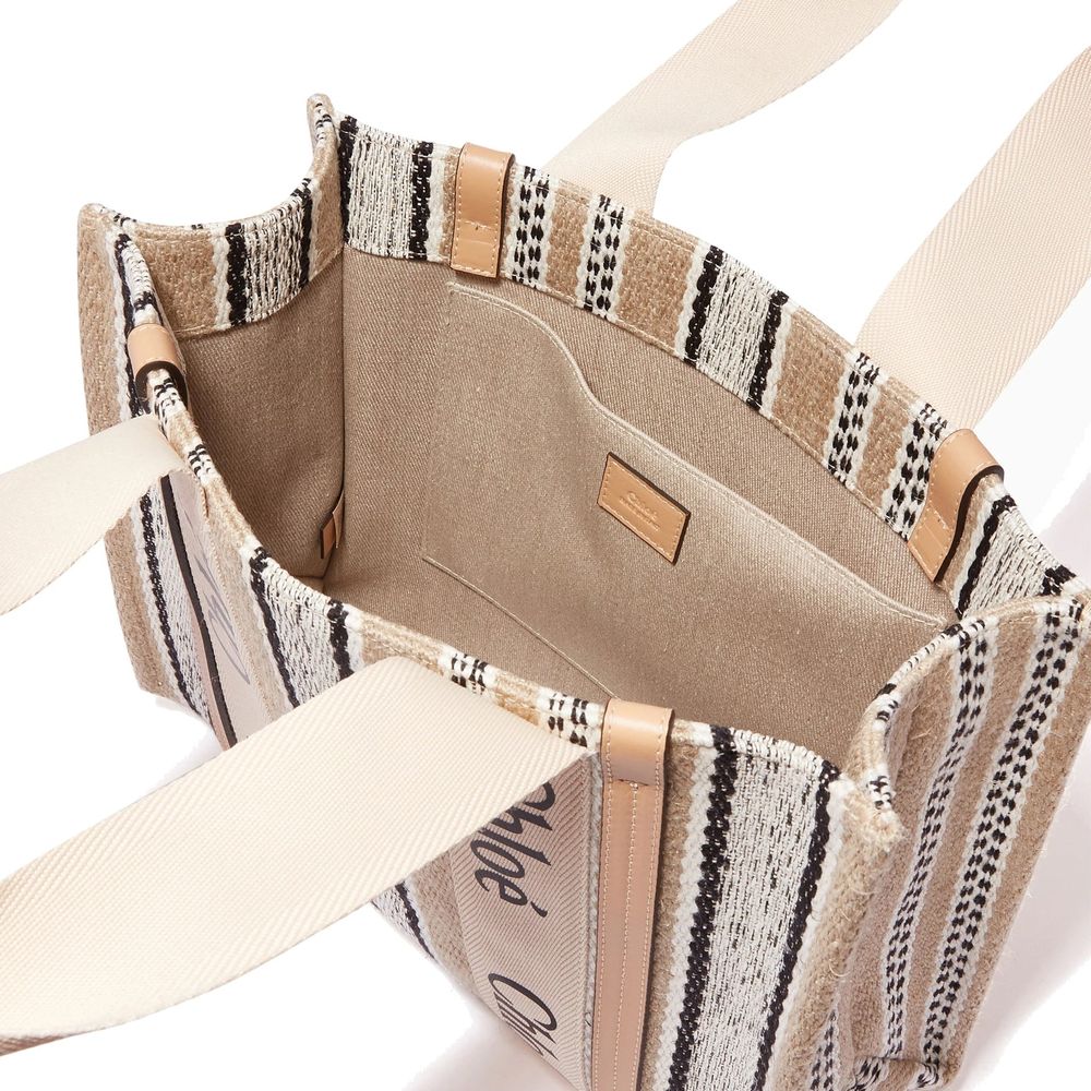 Chloé Beige Leinen-Tragetasche