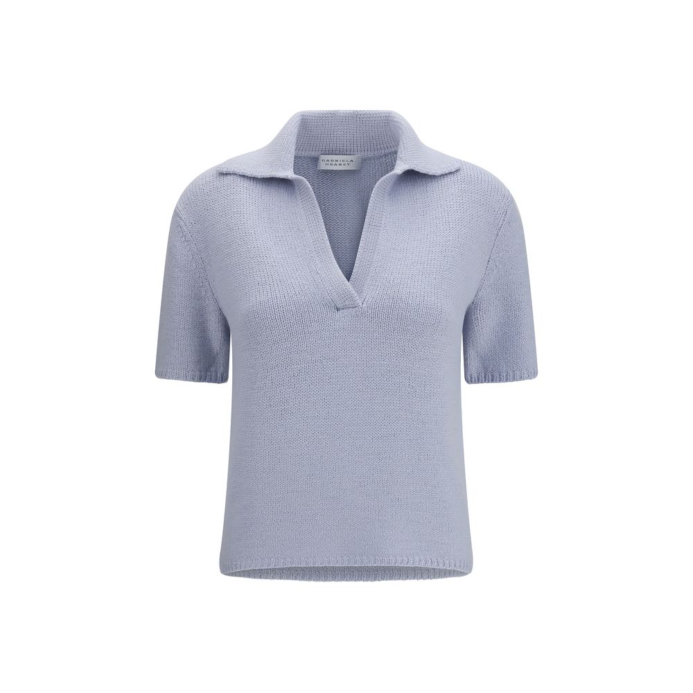 Gabriela Hearst Blaues Kaschmir-Poloshirt