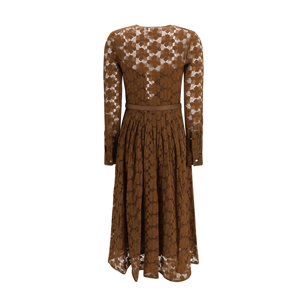 Max Mara Braunes Polyamid Freizeitkleid