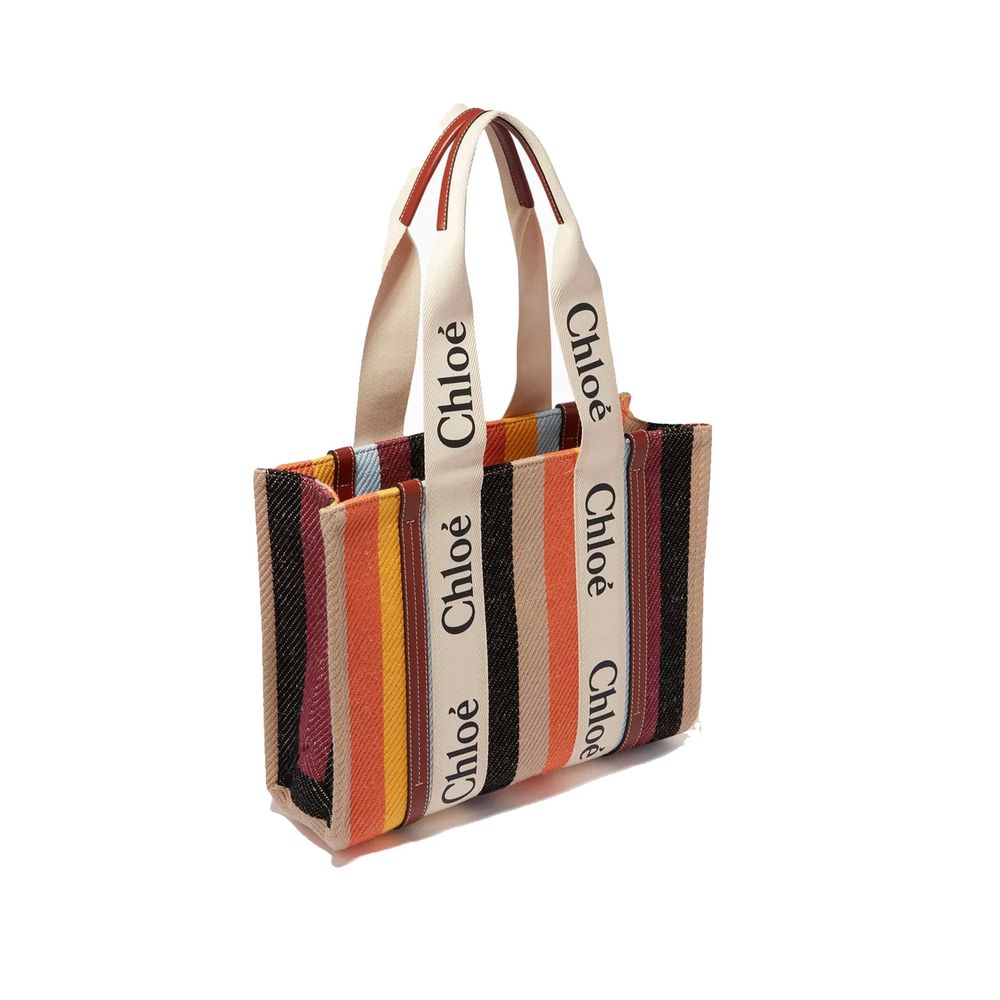 Chloé Beige Leinen-Tragetasche