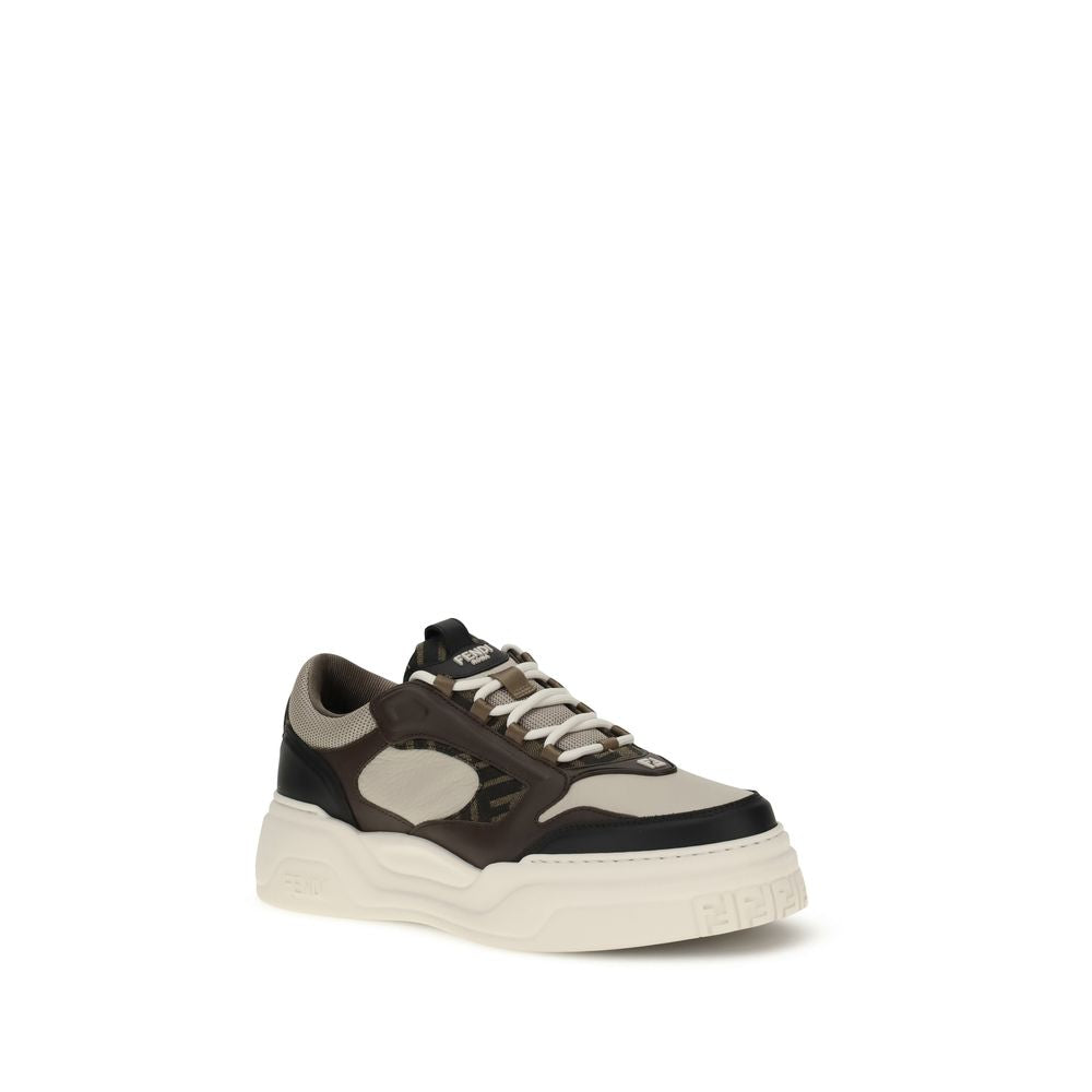 Fendi Schwarze Bos Taurus Kalbsleder Chunky Sneaker