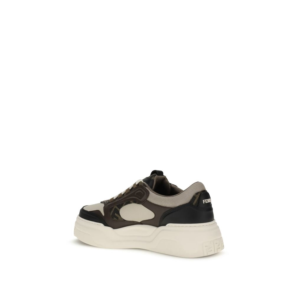 Fendi Schwarze Bos Taurus Kalbsleder Chunky Sneaker