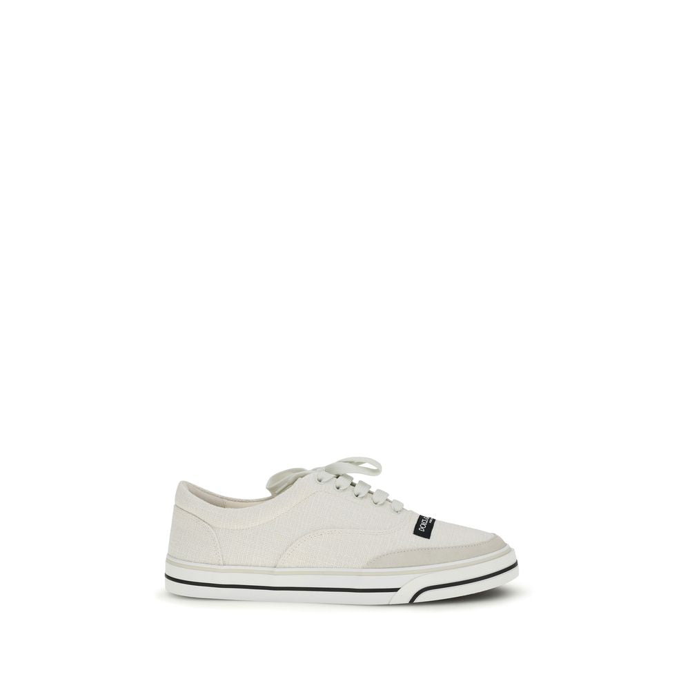 Dolce & Gabbana Weiße Sneaker aus Leinen, Low-Top