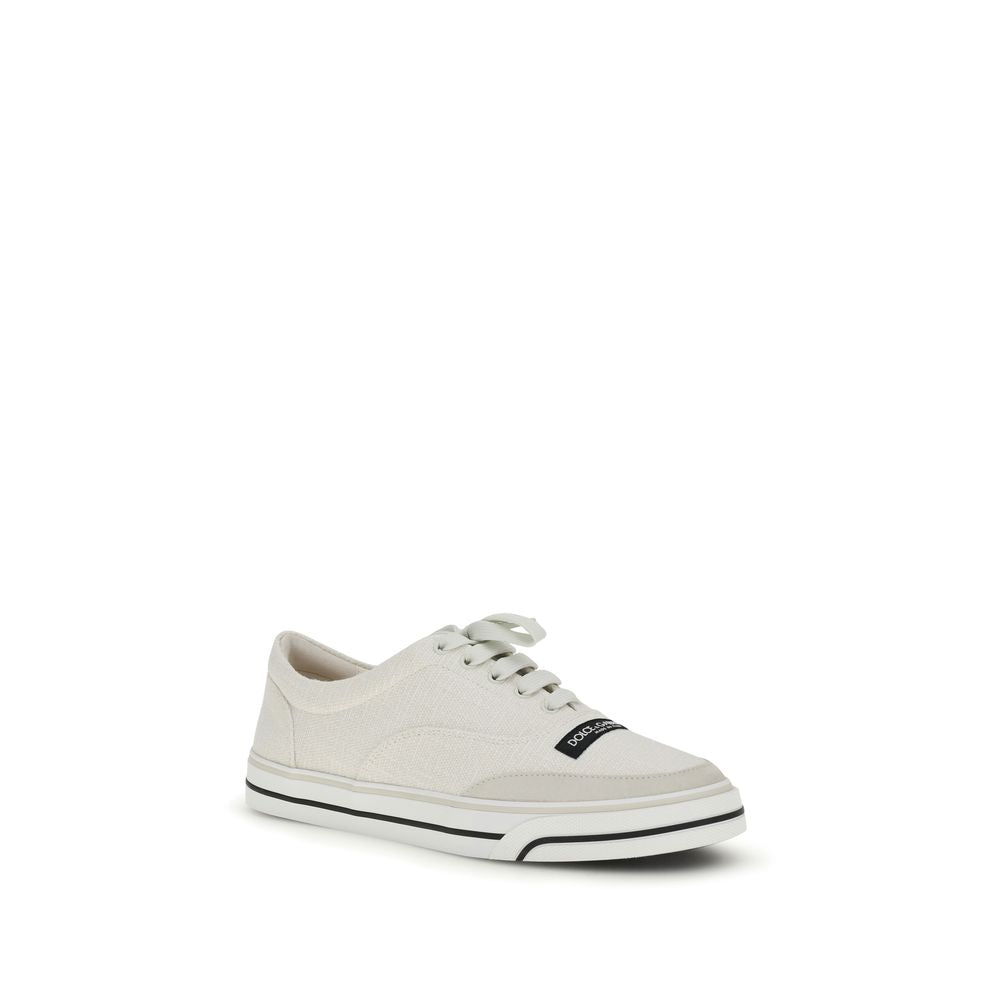 Dolce & Gabbana Weiße Sneaker aus Leinen, Low-Top