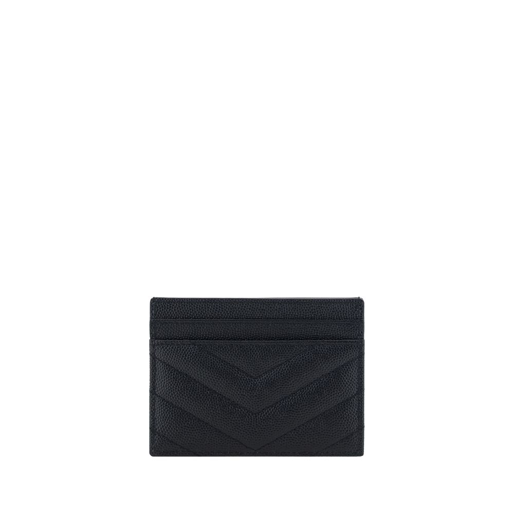 Saint Laurent Schwarzes Kalbsleder Bos Taurus Portemonnaie