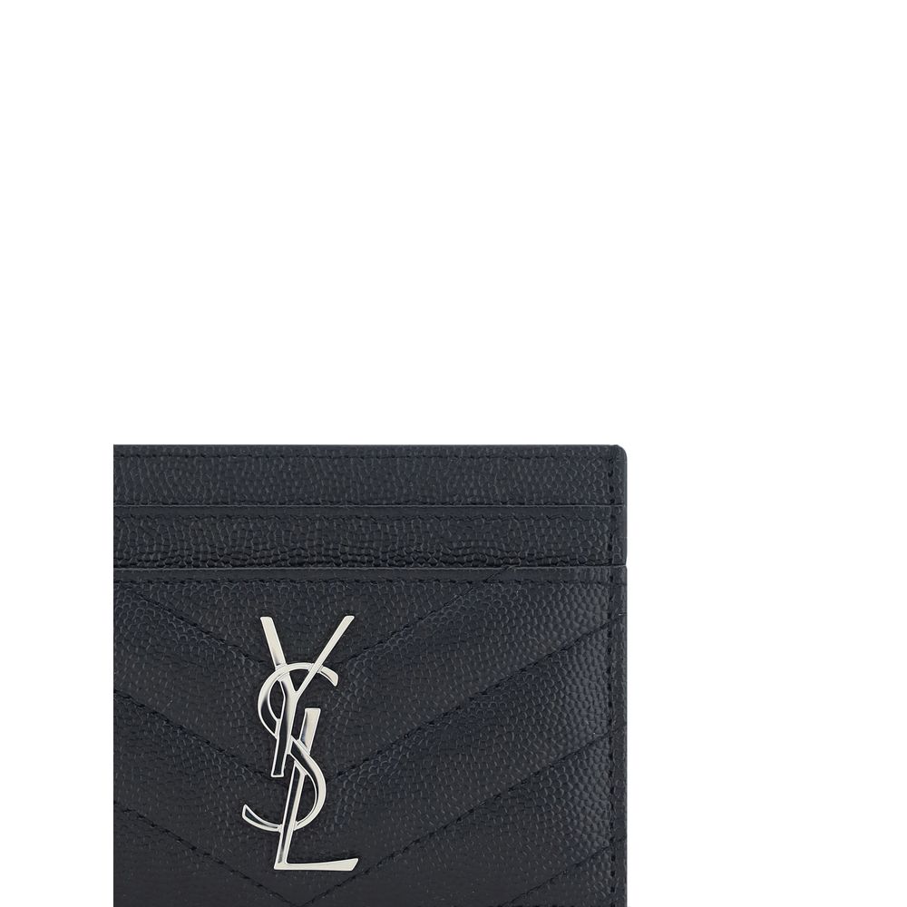 Saint Laurent Schwarzes Kalbsleder Bos Taurus Portemonnaie