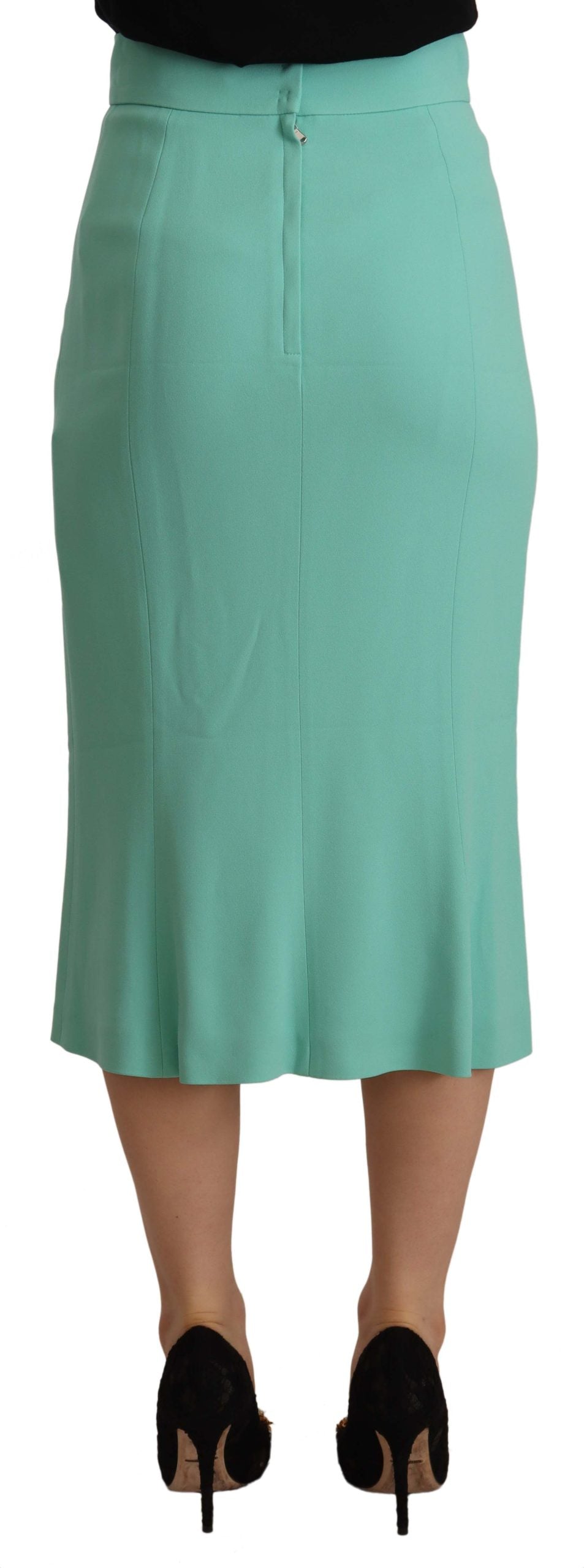 Dolce & Gabbana Mintgrüner Midirock aus Viskose mit Bleistiftschnitt