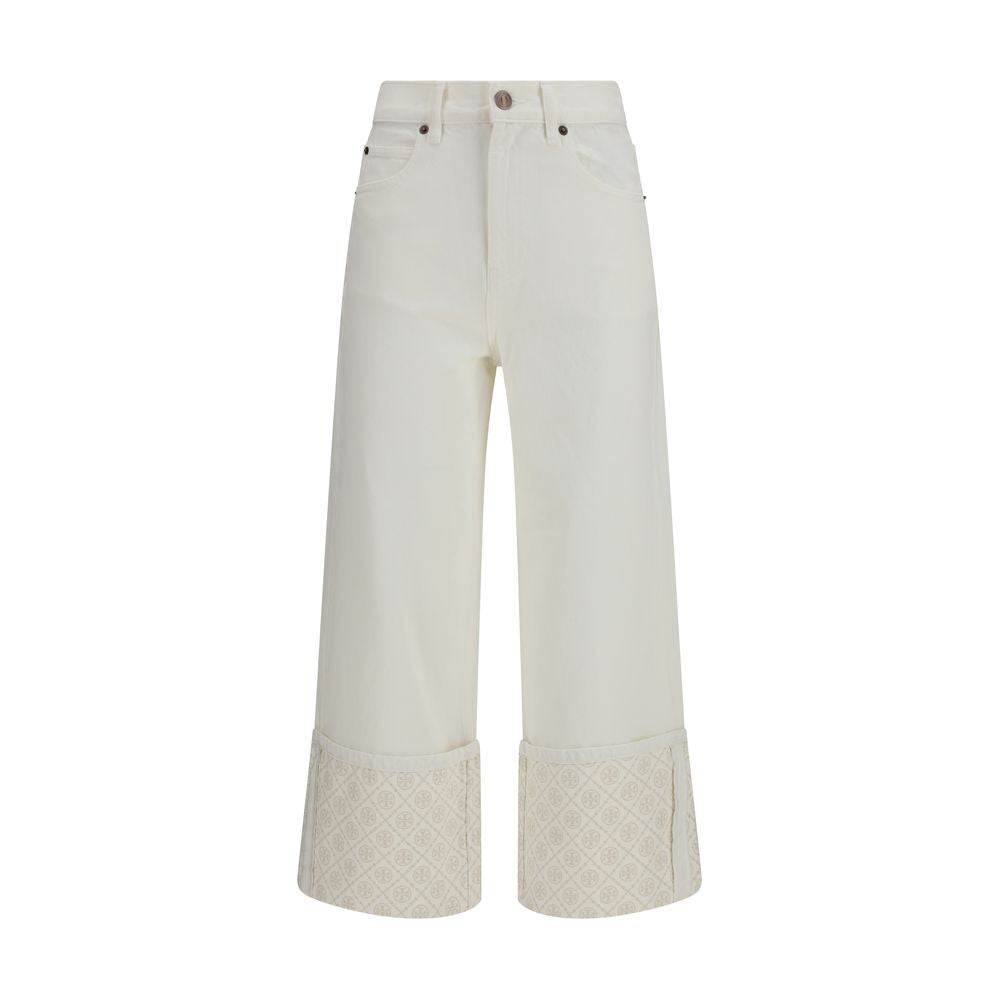 Tory Burch Weiße Baumwolljeans im geraden Schnitt