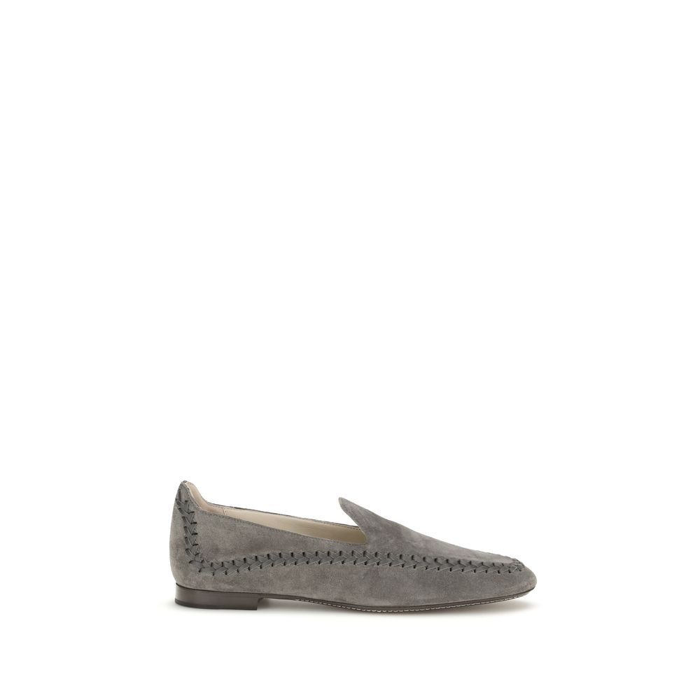 Giorgio Armani Graue Kalbsleder Bos Taurus Slipper-Loafer