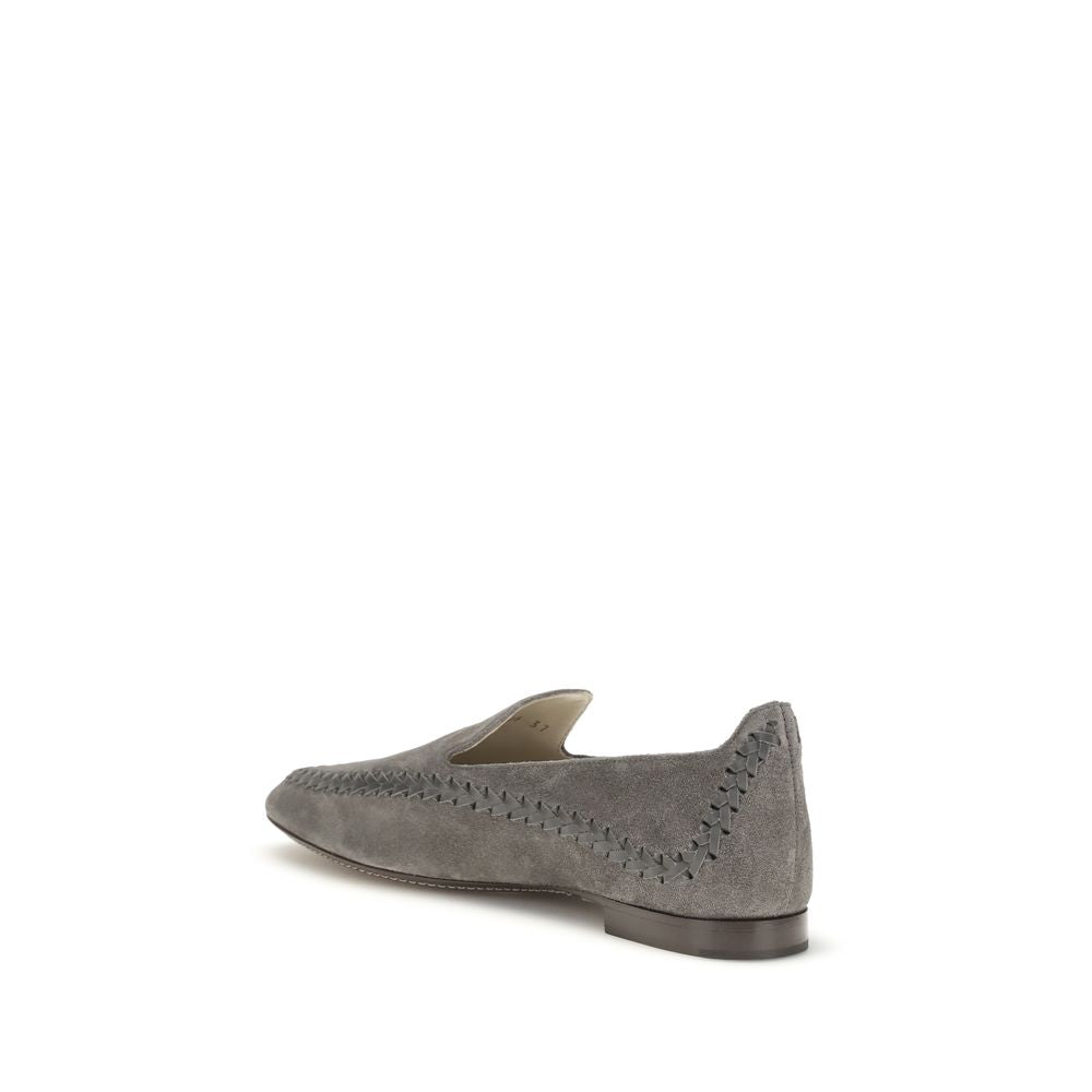 Giorgio Armani Graue Kalbsleder Bos Taurus Slipper-Loafer
