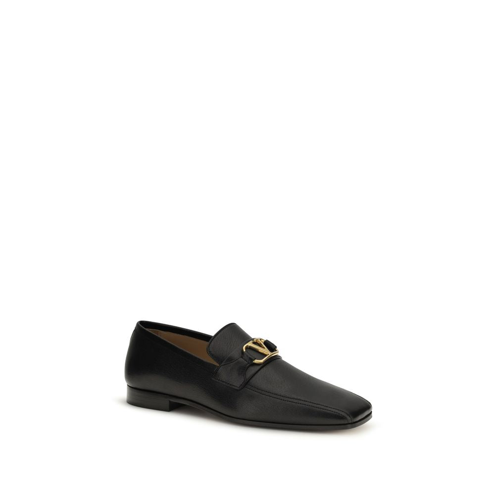 Valentino Garavani Schwarze Loafer aus Ziegenleder zum Hineinschlüpfen
