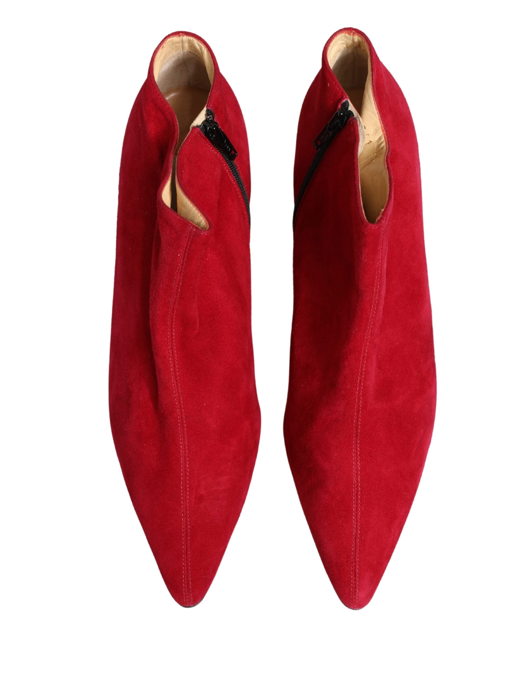 Dolce & Gabbana Rote Wildleder-Stiefeletten