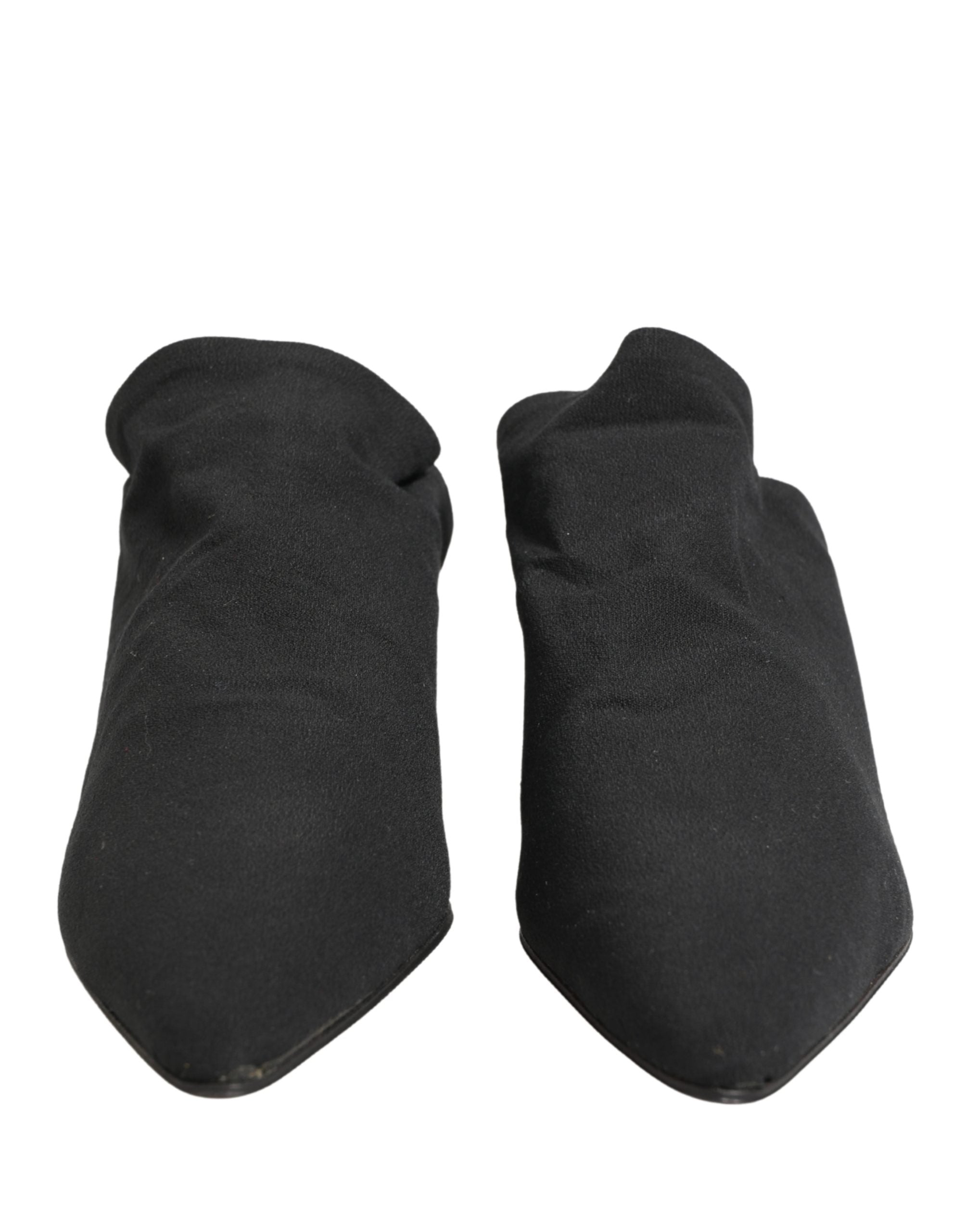 Dolce & Gabbana Schwarze Wildleder-Mules mit Absatz