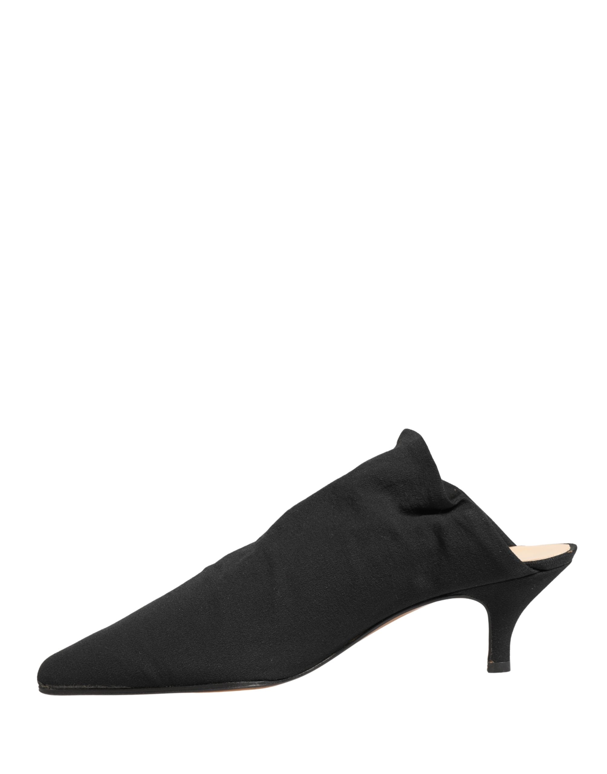 Dolce & Gabbana Schwarze Wildleder-Mules mit Absatz