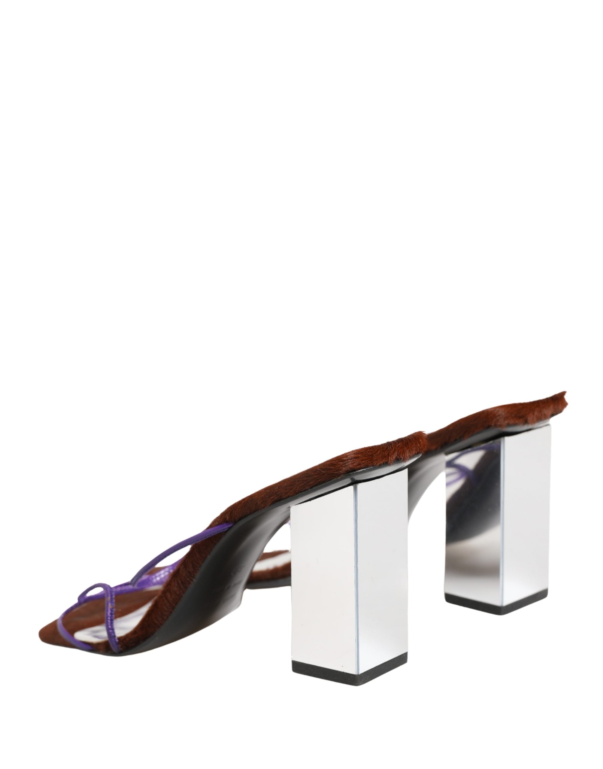 Dolce & Gabbana Silberne Blockabsatz-Sandalen zum Hineinschlüpfen