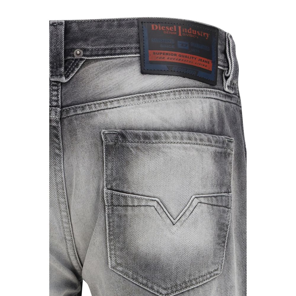 Diesel Graue Bootcut-Jeans aus Baumwolle