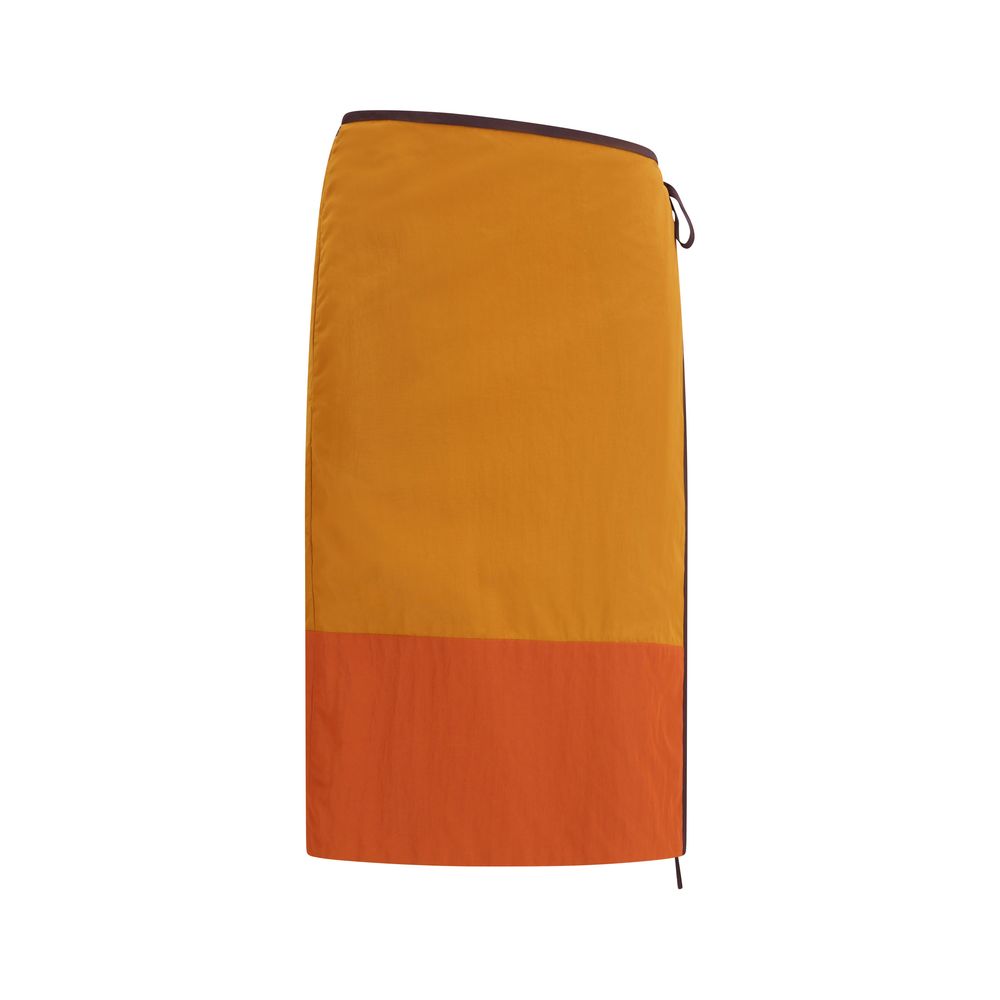 Saint Laurent Orange Nylon Midi Rock