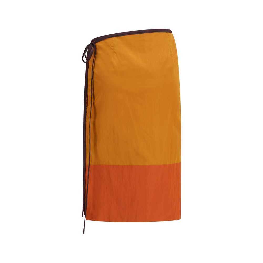 Saint Laurent Orange Nylon Midi Rock