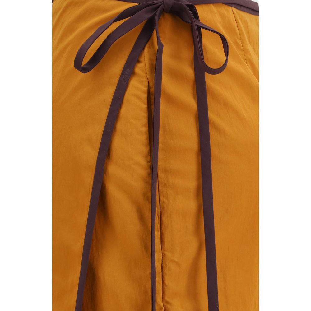 Saint Laurent Orange Nylon Midi Rock