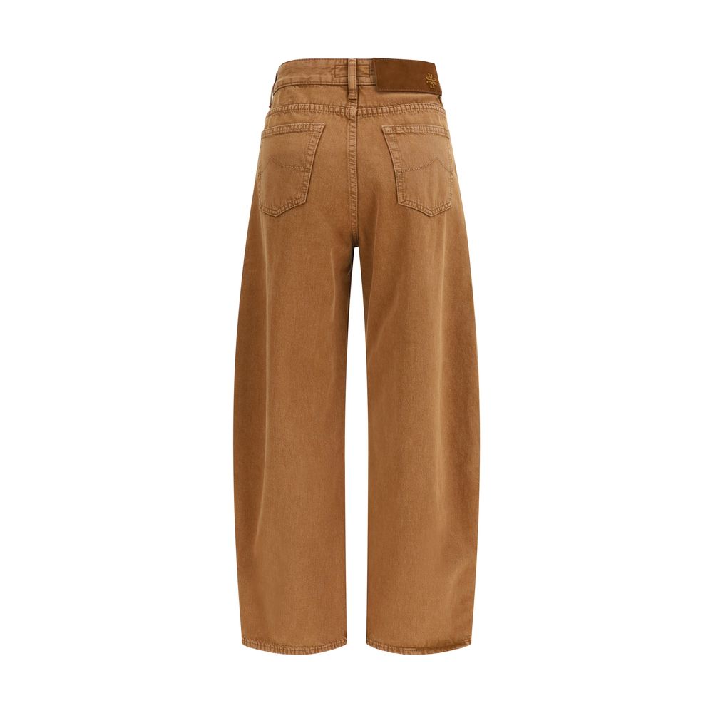Jacob Cohen Braune Baumwolljeans im Relaxed Fit