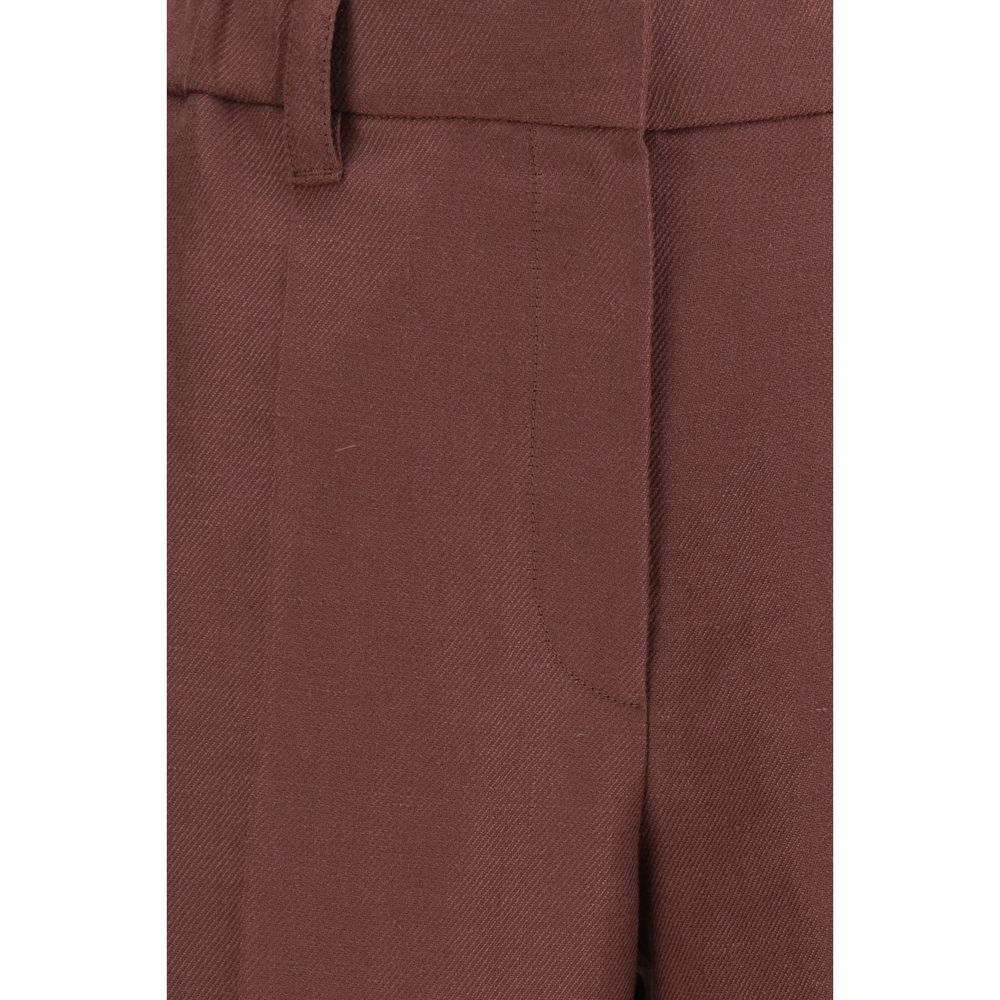 Brunello Cucinelli Braune Leinenhose im Casual-Look