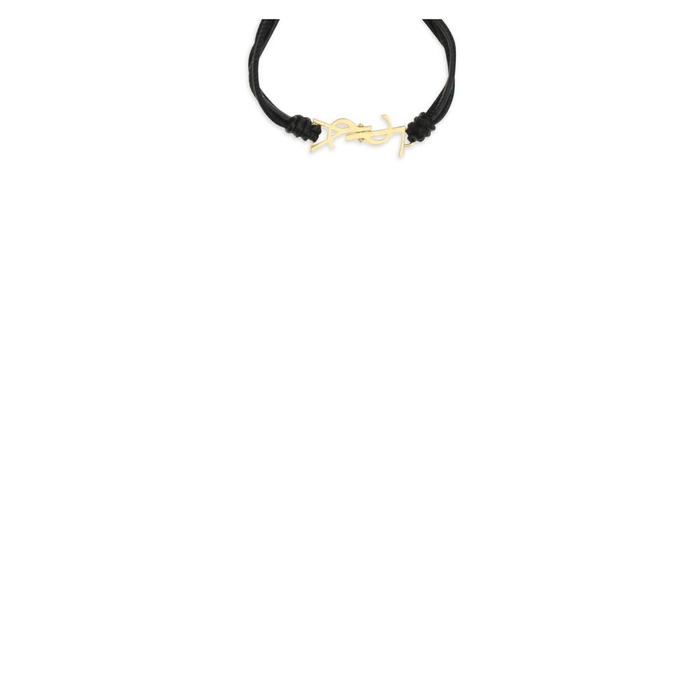 Saint Laurent Schwarzes Kalbsleder Bos Taurus Armband