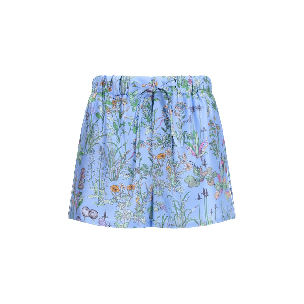 Gucci Blaue Seiden-Shorts