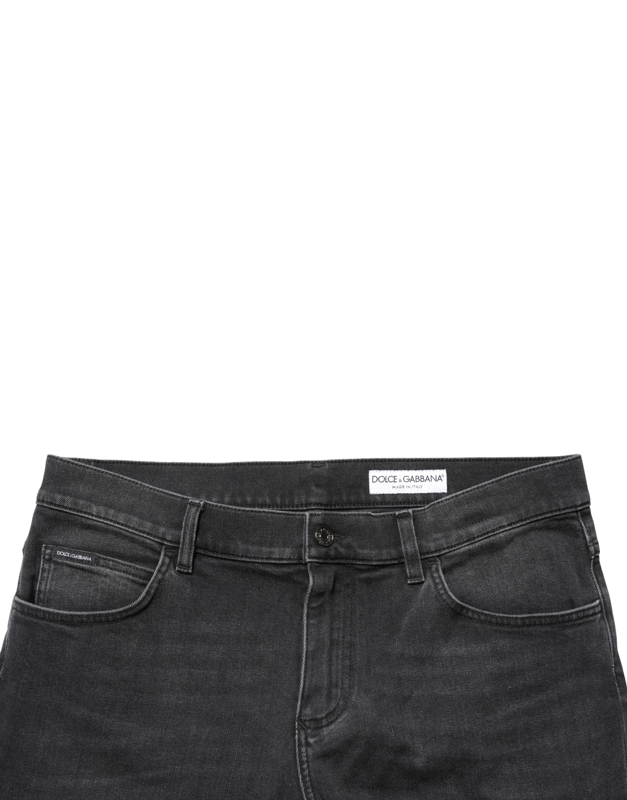 Dolce & Gabbana Schwarze Baumwoll Stretch Regular Skinny Jeans