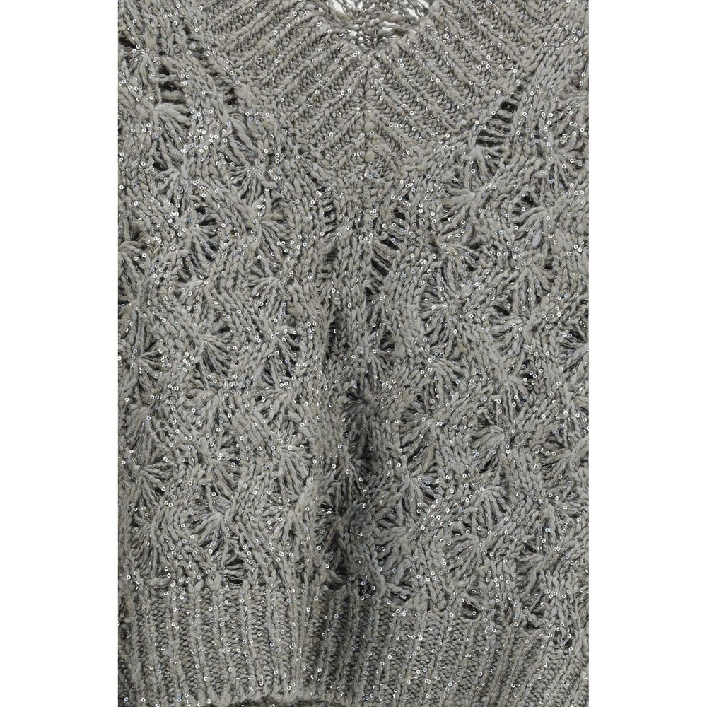 Brunello Cucinelli Zweifarbiger Seiden-Sweatshirt