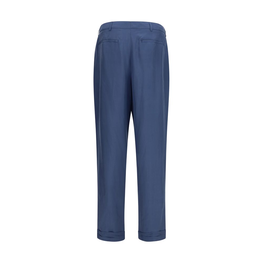 Saint Laurent Blaue Seiden-Anzughose