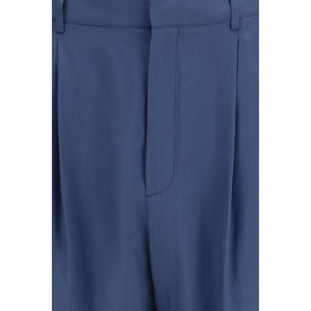 Saint Laurent Blaue Seiden-Anzughose