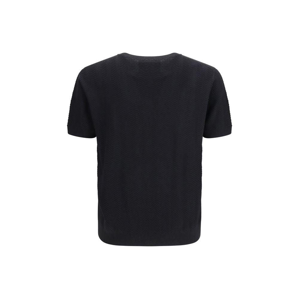 Giorgio Armani Schwarzer Seidenpullover