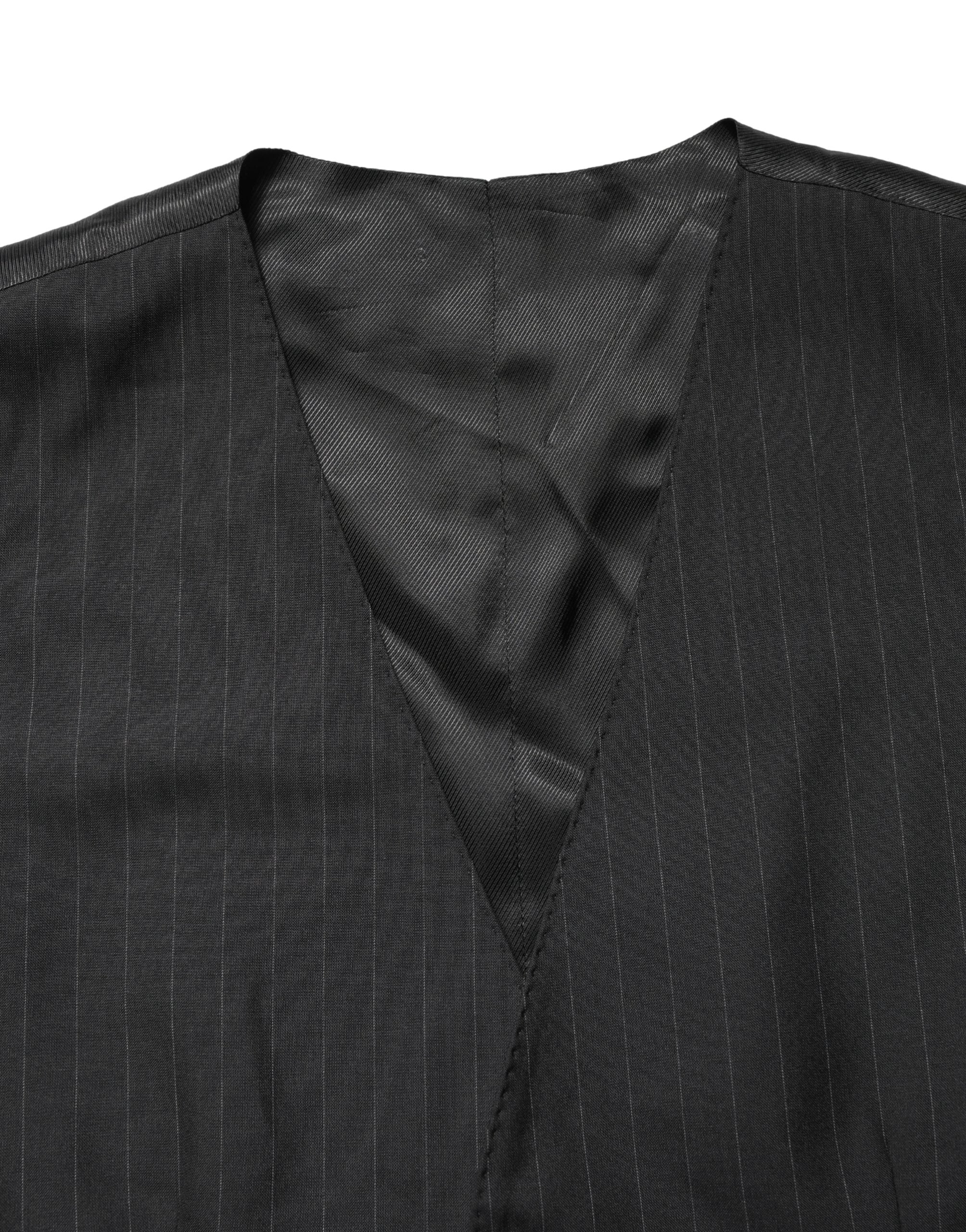Dolce & Gabbana Schwarze Weste mit Streifen, einreihig