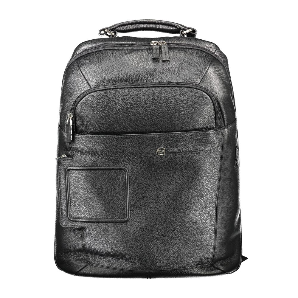 Piquadro Schwarzer Leder-Rucksack für Herren