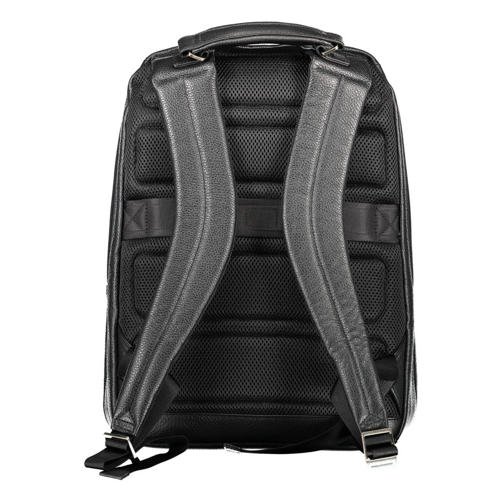 Piquadro Schwarzer Leder-Rucksack für Herren