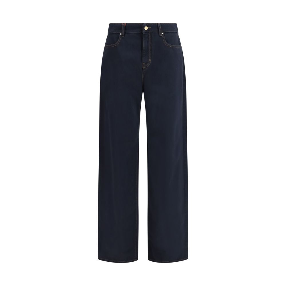 Max Mara Blaue Baumwoll-Freizeithose