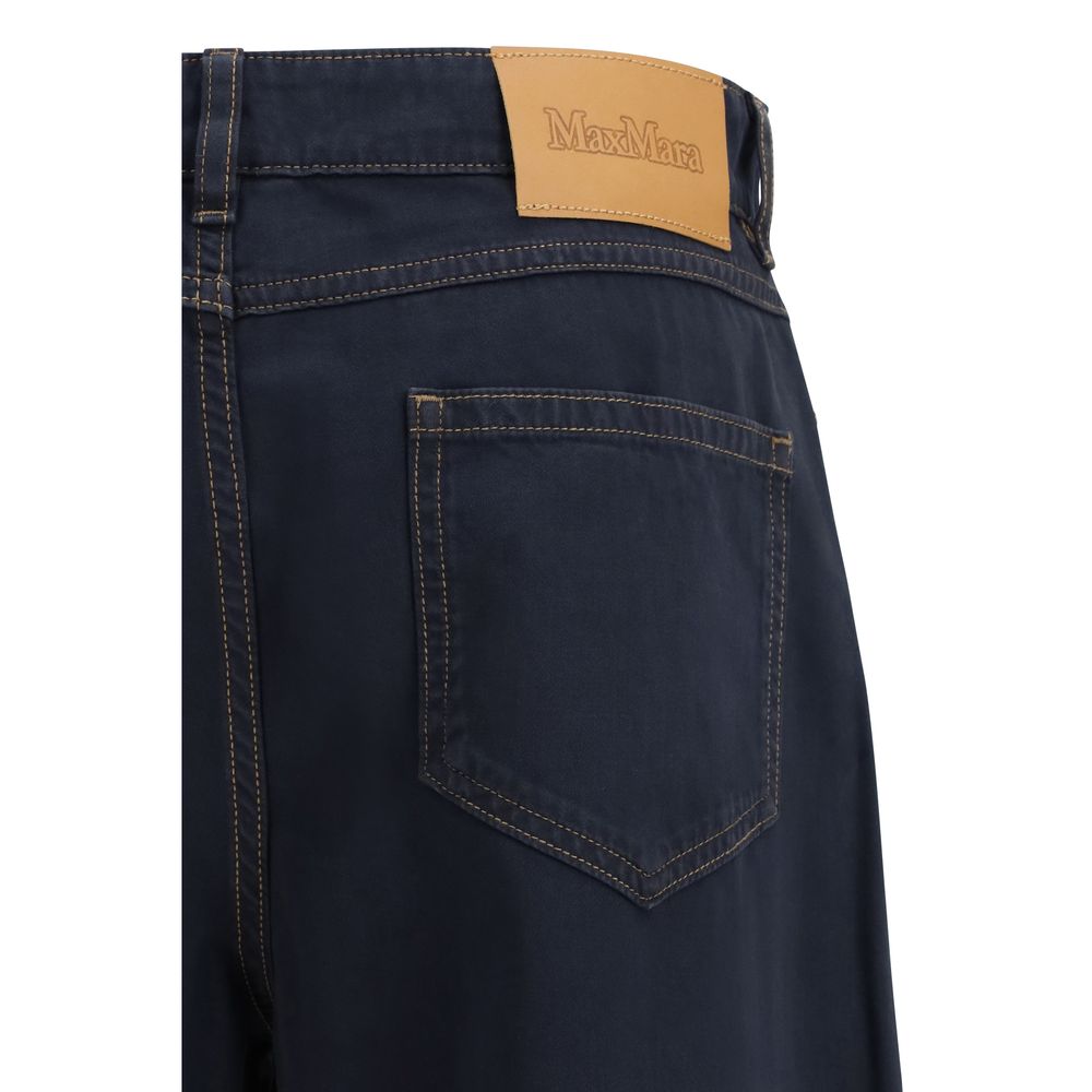 Max Mara Blaue Baumwoll-Freizeithose