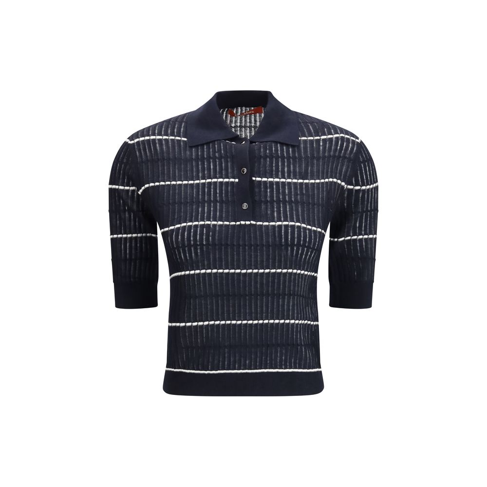 Max Mara Blaues Poloshirt aus Seide